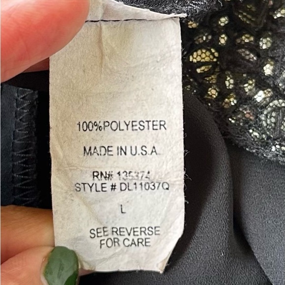 Charlotte Russe Black Blouse with Beaded Shoulders - Picture 6 of 7